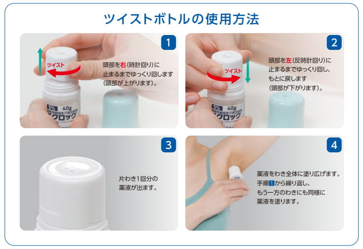 エクロックゲル　ツイストボトルの使用方法