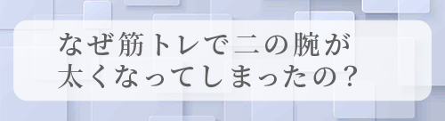 なぜ筋トレで二の腕が太くなってしまったの?